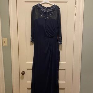 Alex Evenings Midnight Blue Embellished Gown